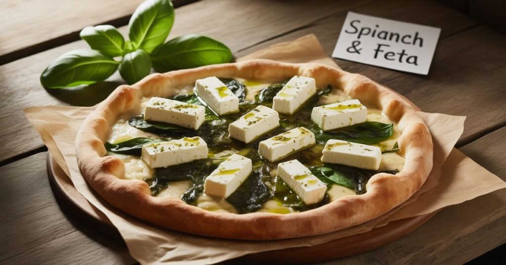Spinach and Feta Pizza Recipe | Cheesy & Healthy Bite